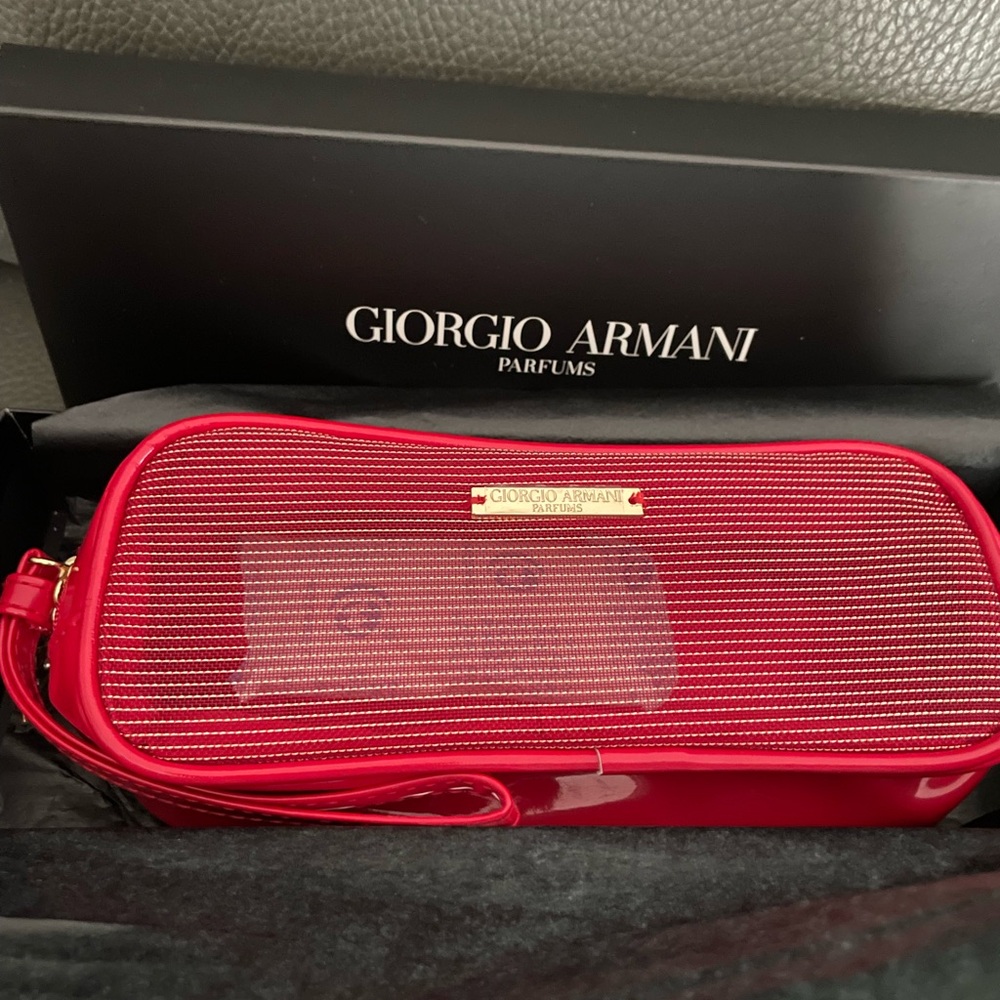 Giorgio Armani Vibrant Red Cosmetic Bag